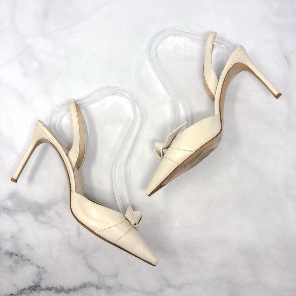 Alexandre Birman Clarita 85 Bow Knot Pointed Toe Slingback Pump Mid Heels 38.5 - Picture 8 of 16